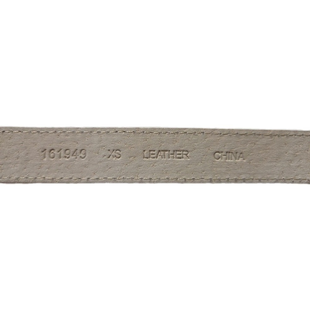 Loft Leather Belt, White, Red Navy Stripe Inlay, XS, 32 - Picture 2 of 3
